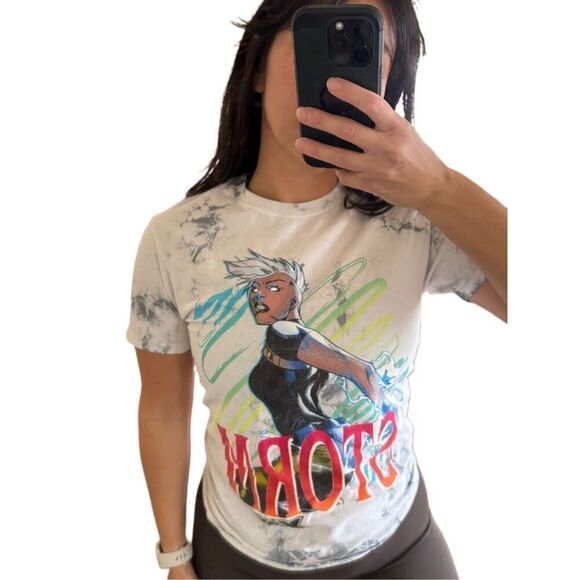 X-men 97 Women’s S Storm Marvel electric tye dye superhero short sleeve crew sli - Picture 1 of 5